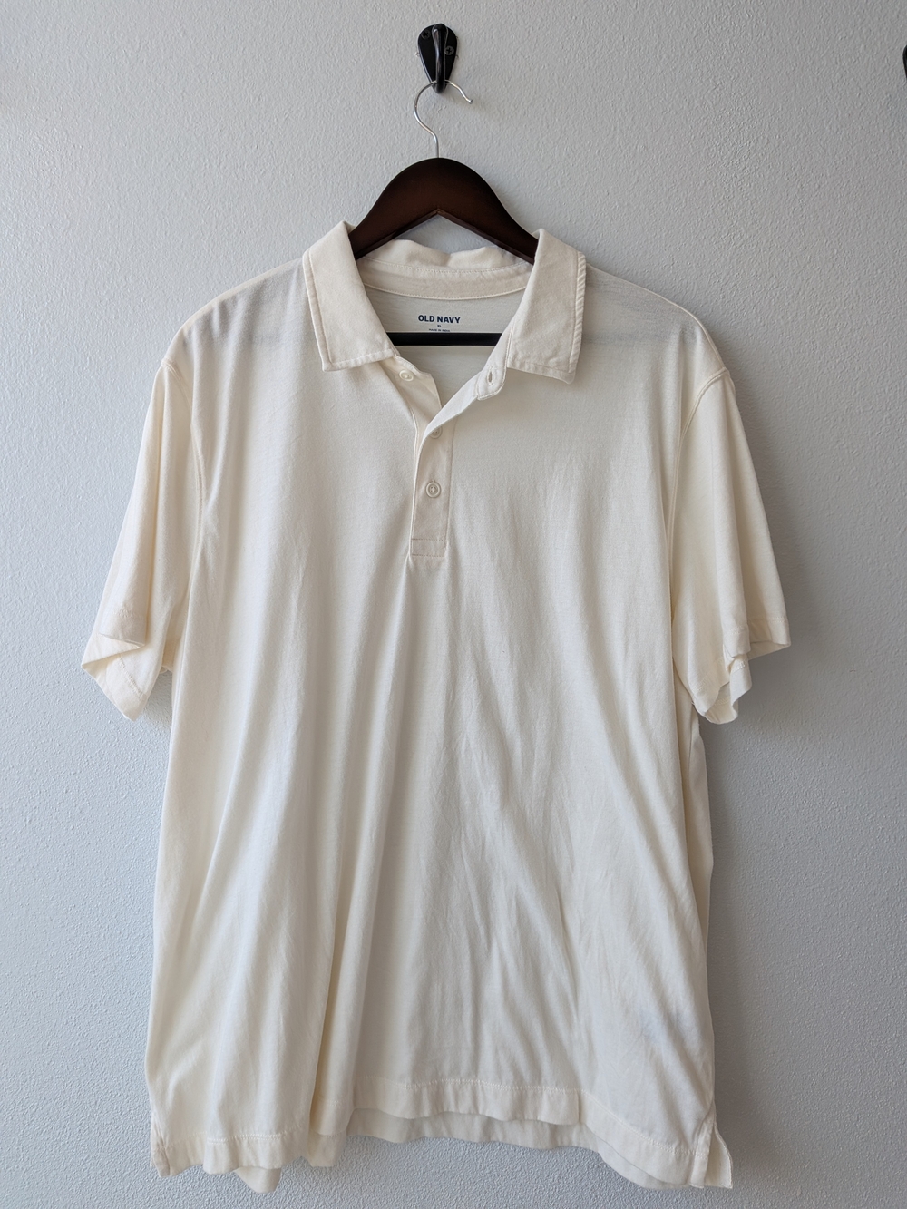 Old Navy Men's Cream-Toned Polo Shirt Mens XL